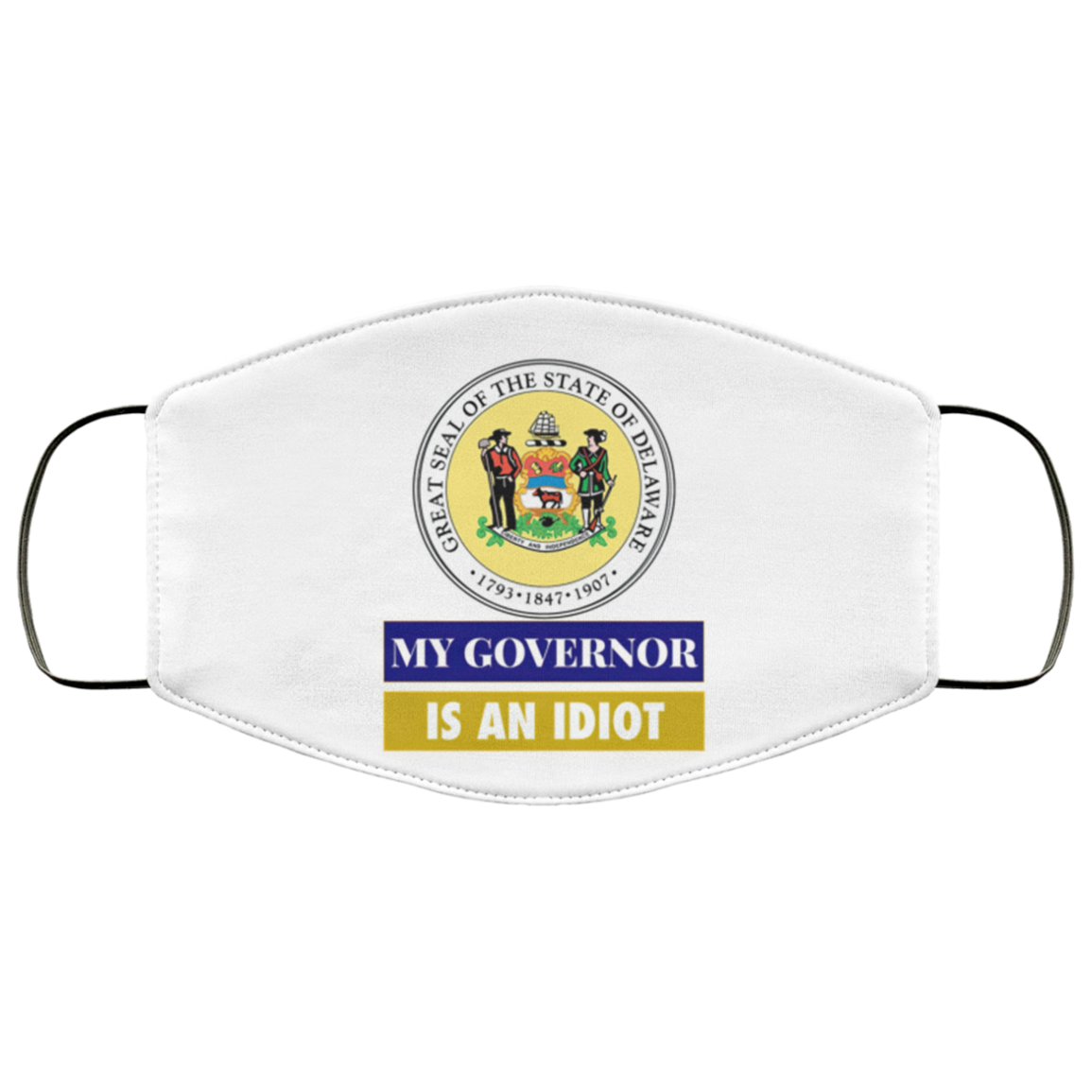 Sarcastic My Governor Is An Idiot Delaware Politics Face Mask