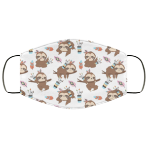 Adorable sloth pattern mask funny sloth face mask