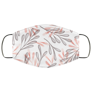 Floral Hand Drawn Leaves Face Mask Washable Reusable