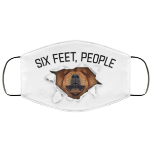 Growling Chow Chow dog six feet people Face Mask