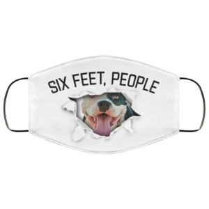 Dog Face licking mouth six feet people Face Mask