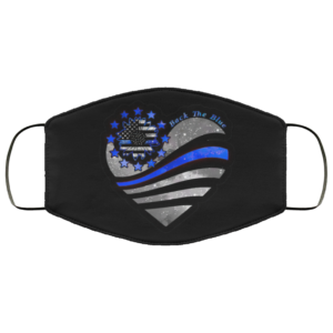 Sunflower Heart – Back The Blue Reusable Face Mask