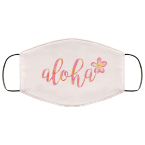 Aloha Hawaii Plumeria Watercolor Floral Face Mask