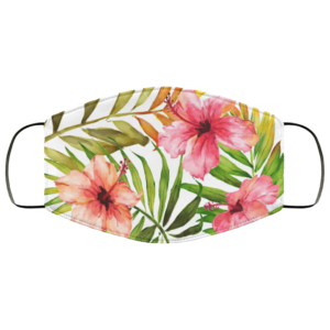Aloha Tropical Hawaiian Floral Watercolor Face Mask