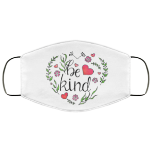 Be kind cute floral sticker with hearts girly watercolor plants Face Mask