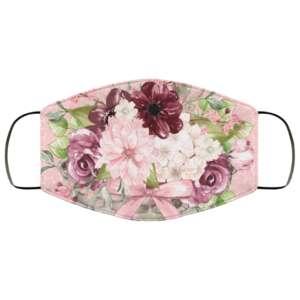 Pretty Pink Flowers Face Mask Washable Reusable
