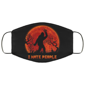 Bigfoot Halloween I Hate People Face Mask