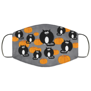 Halloween Cute Black Cats Pumpkin Face Mask