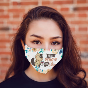 Cat Will Remove For Wine  Funny Cat Printed Face Mask