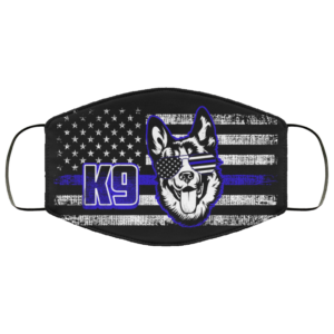 Thin Blue Line German Shepherd Police Dog Back The Blue Face Mask