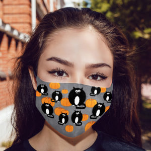 Halloween Cute Black Cats Pumpkin Face Mask