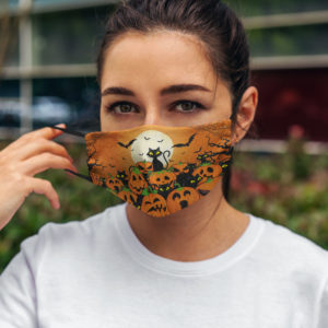 Cute Black Cat Pumpkin Halloween Face Mask