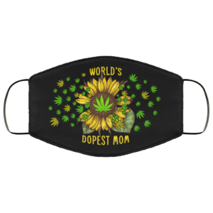 Worlds Dopest Mom Sunflower Face Mask