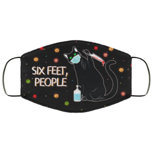 Six Feet People Funny Murderous Black Cat With Knife Face Mask