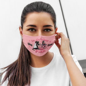 In October We Wear Pink Pumpkin Black Cat Washable Reusable Breast Cancer Awareness Face Mask