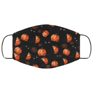 Black Cat Pumpkin Funny Halloween Face Mask  Black Cat Lover Printed Face Mask