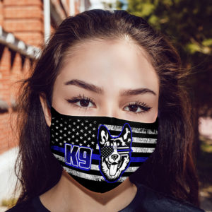Thin Blue Line German Shepherd Police Dog Back The Blue Face Mask