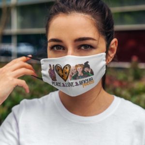 Peace Love Three Witches Hocus Pocus Halloween Face Mask