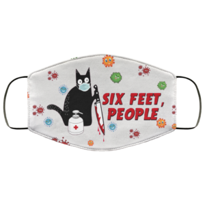 Black Cat Six Feet People Face Mask