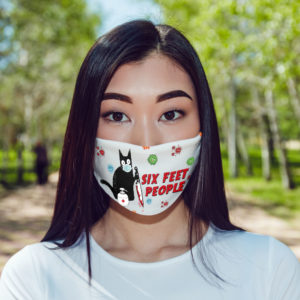 Black Cat Six Feet People Face Mask