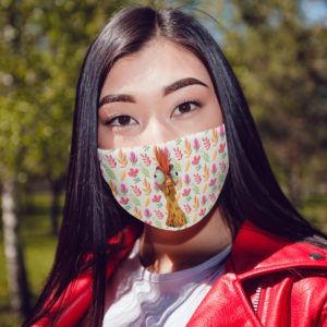 Seamless Floral Face Mask  Funny Flower Chicken Face Mask