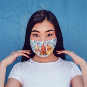 Leaf Seamless Face Mask Cool Floral Chicken Face Mask