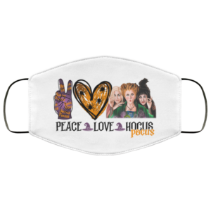 Peace Love Three Witches Hocus Pocus Halloween Face Mask