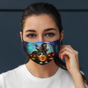 Black Cat Witch Pumpkin Halloween Black Cat Lover Face Mask