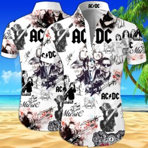 ACDC Summer Short Sleeve Hawaiian Beach Shirt