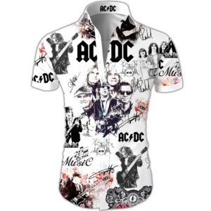 ACDC Summer Short Sleeve Hawaiian Beach Shirt
