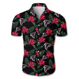 Atlanta falcons tropical flower Hawaiian Beach Shirt