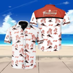 Budweiser beer floral hawaiian shirt