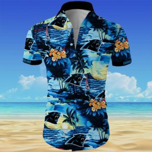 Carolina panthers Summer Short Sleeve Hawaiian Beach Shirt