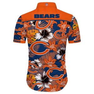 Chicago bears tropical flower Hawaiian Beach Shirt