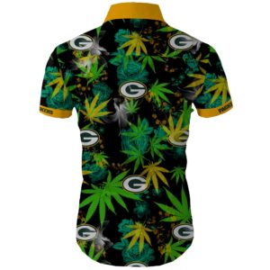 Green bay packers cannabis Summer Short Sleeve Hawaiian Beach Shirt