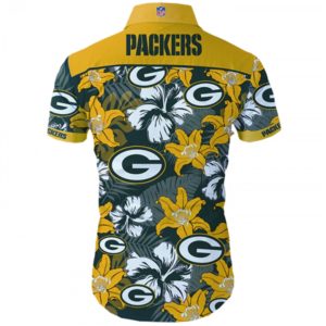 Green bay packers tropical flower Hawaiian Beach Shirt