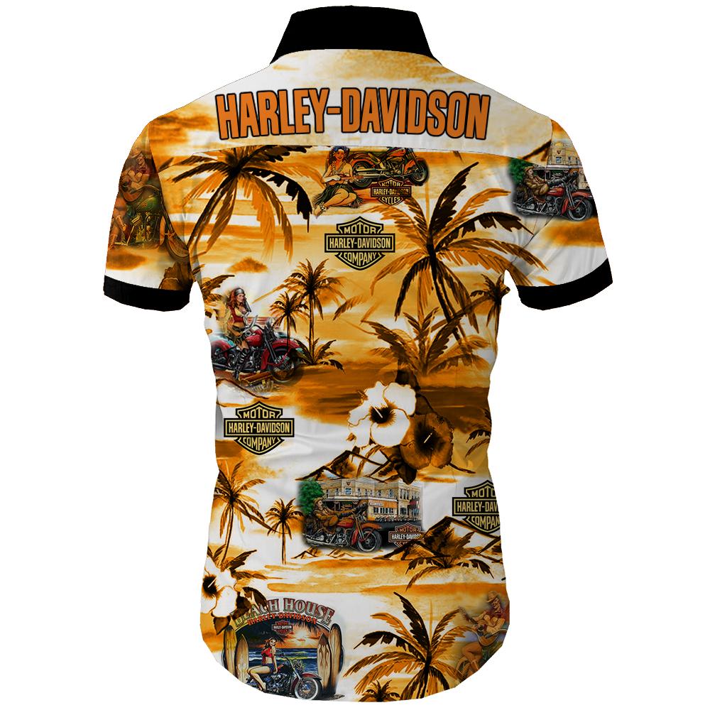 Harley-davidson Summer Short Sleeve Hawaiian Beach Shirt Harley-davidson Summer Short Sleeve Hawaiian Beach Shirt
