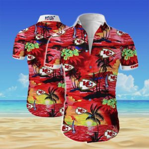 Kansas city chiefs cannabis Summer Short Sleeve Hawaiian Beach Shirt
