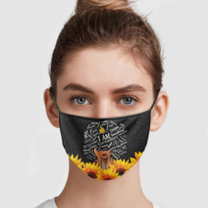 Sunflower  I Am Courageous  Wisdom Unique Cloth Face Mask Reusable