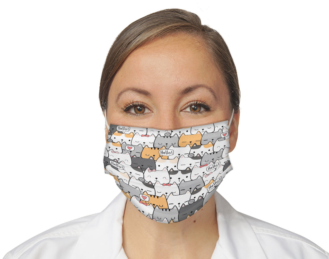 Cute Japanese Anime Cartoon Cats Face Mask