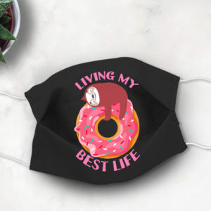 Positive Sloth Doughnut Tasty Face Mask