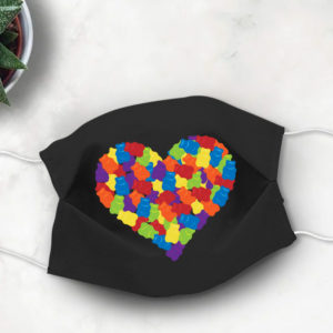 Gummy Bears Face Mask Heart Haribo Lover Chewing Bears Face Mask