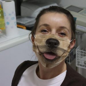 Yellow Labrador Lab Dog Face Face Mask
