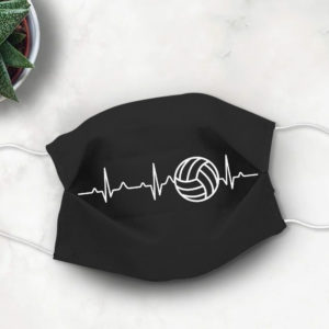 Volleyball Couch Heartbeat Player Dad Social Distancing Face Mask