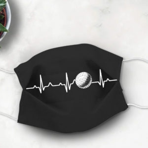 Golf Heartbeat Face Masks Fathers Day Gift Golf Dad Face Mask