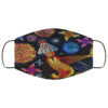 Fluid Paint Swirls Colorful Rainbow Pattern Neon Colors Marble Face Mask