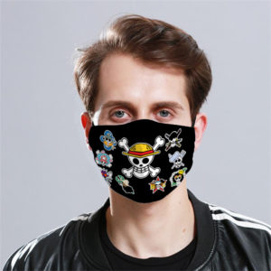 Skull Bones Straw Hat Manga Anime Pirate Flags Face Mask