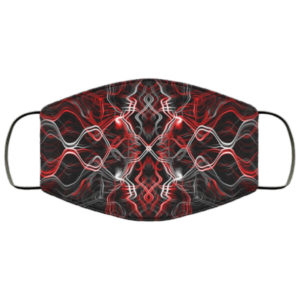 Red Black Smoke Abstract Face Mask