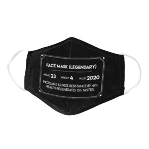 Video Game RPG Item Stats Gamer Nerd Face Mask
