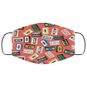 Retro Music 80s 90s Music Rock and Roll Cassette Tapes Face Mask
